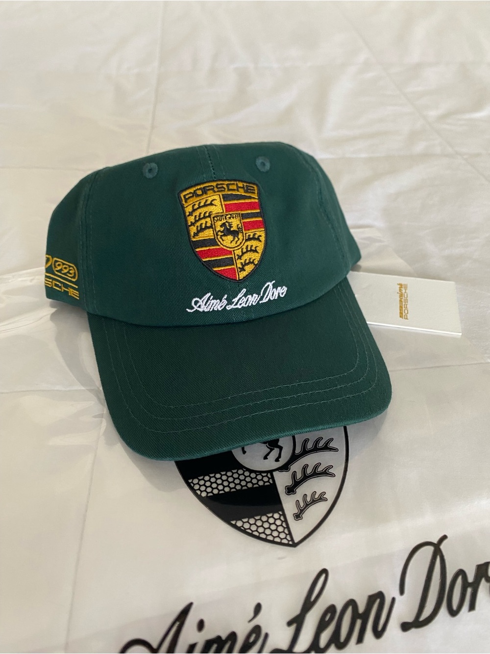 FW24 Aime Leon Dore Porsche 993 Hat In British Racing Green